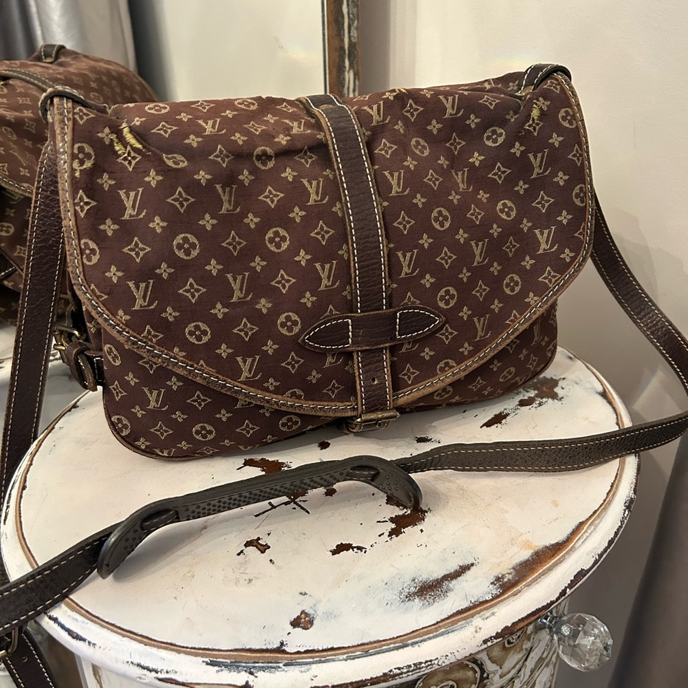 🔥🔥Louis Vuitton Saumur 30 Monogram Mini Lin Canvas Shoulder Crossbody Bag🔥🔥